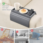 GEHE Bamboo Sofa Arm Tray, Foldable Couch Arm Tray Side Table, Anti-Falling - Image 4