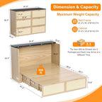 VINGLI Queen Size Rattan Murphy Bed - Image 2