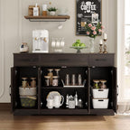 HOSTACK Buffet Cabinet with Drawers, Modern Farmhouse Coffee Bar Station Wood - Image 9