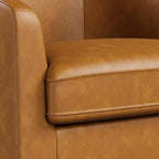 Swivel Barrel Accent Chairs Set of 2, Round Faux Leather Living Room Arm Chairs - Image 7