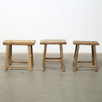 Artissance Rustic Wooden Stool – Handmade Reclaimed Wood Stool, Vintage - Image 7