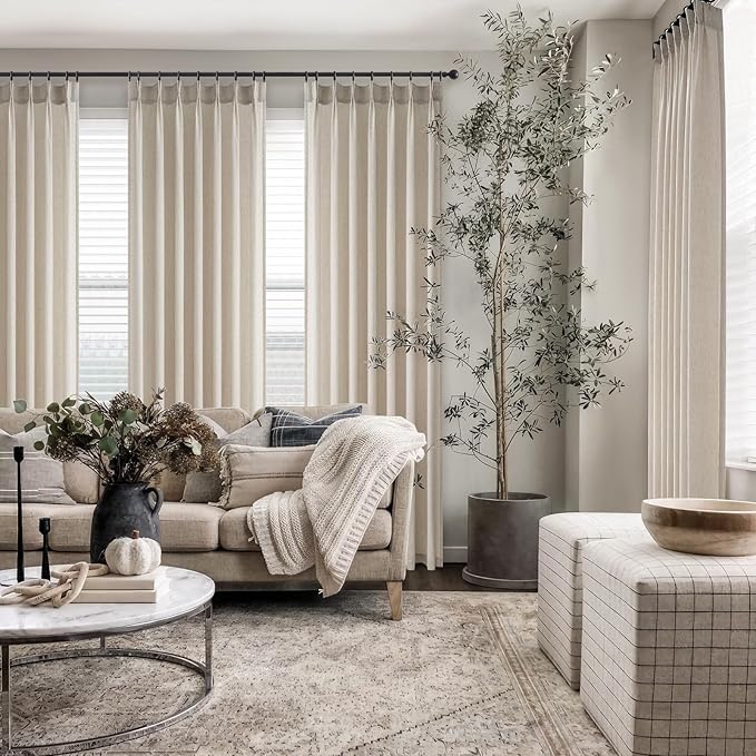 Pinch Pleated Linen Curtains 108 Inches long - Image 6