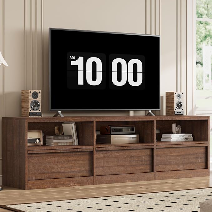 GarveeHome 70 in TV Stand for TVs up to 85 in, Mid Century Modern Entertainment - Image 3