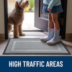 OLANLY Front Door Mat Outside 47x32, All-Season Heavy-Duty Rubber Doormat | Ash - Image 6