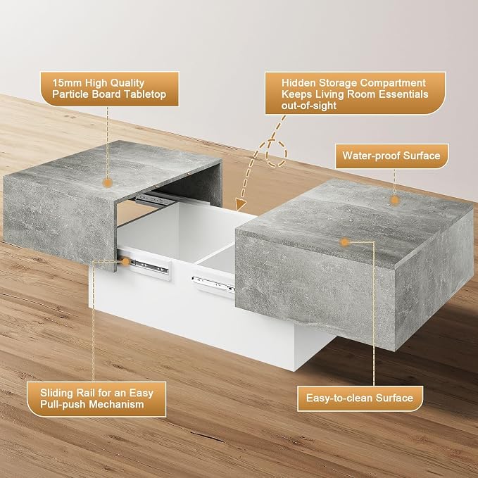 HedoAjim Coffee Table with Large Storage - Image 6