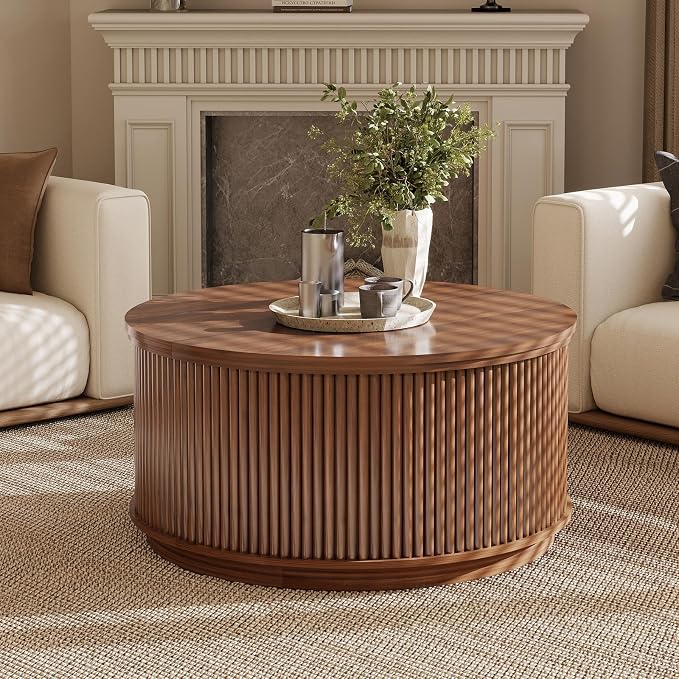 LYNCOHOME 31.5'' Fluted Flip Top Round Coffee Table - Image 6