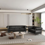 Chesterfield Loveseat Sofa, Modern Leather Small Sofa Couch 2 Seater - Image 5