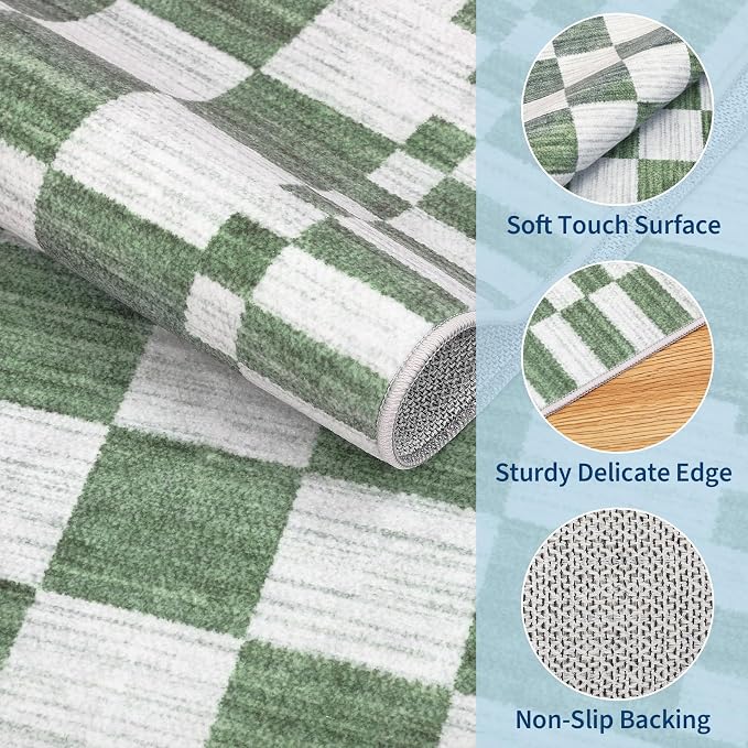 GarveeHome 2x8 Checkered Kitchen Runner Rug - Image 5