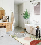 RoomTalks Boho Cute Bathroom Rugs Bath Mat Non Slip Washable, Modern Abstract - Image 3