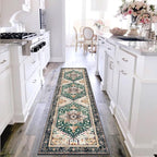 Yamaziot Washable Runner Rug, 2x8 Non-Slip Boho Vintage Hallway Kitchen Rug | - Image 7