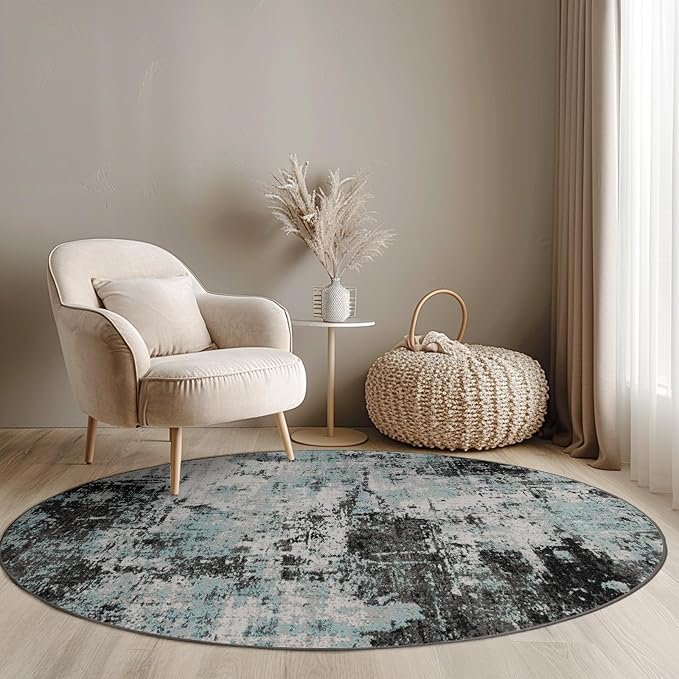 RELEANY Washable Round 4ft Area Rug by RELEANY