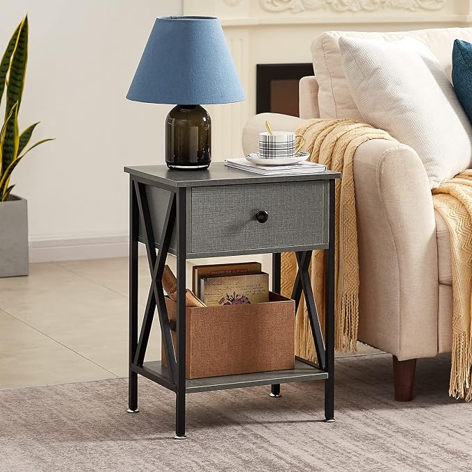 VECELO Nightstands Set of 2, Modern Bedside End Tables, Night Stands - Image 2
