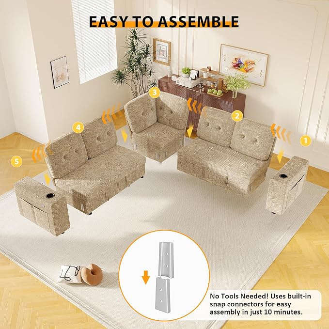 Modular Sectional Sleeper Sofa - Image 8