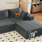 95" Cloud Sectional Couch U-Shaped Chaise - Image 8