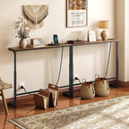 Kitstorack 2-Pack Rustic Brown Console Table, 7.9" Deep Panel, Adjustable - Image 8