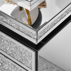 Mirrored Nightstand with 3 Drawers, Mirror End Table, Modern Bedside Table - Image 6