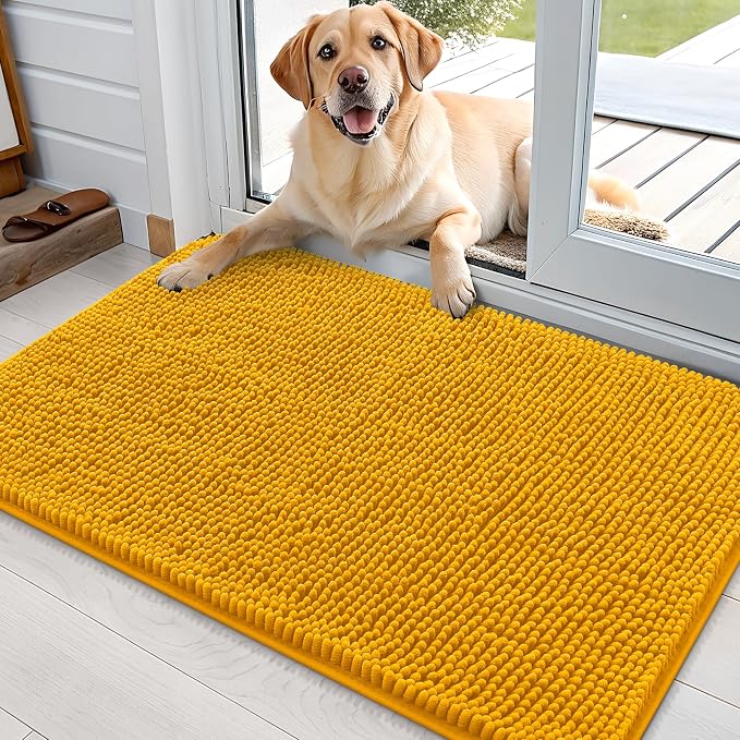 OLANLY Dog Door Mat for Muddy Paws 35x24, Super Absorbent Chenille Mud Mat | by OLANLY