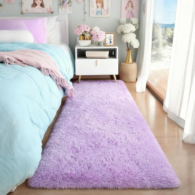 Purple Rug 2' x 6' Shaggy Runner Rugs - Image 2