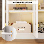 IRONCK Corner Bookshelf with LED Lights, 78.7" Tall Corner Bookshelves with 2 - Image 8
