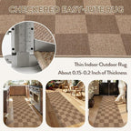 Lahome Checkered Easy Jute Kitchen Runner Rug, 2x8 Outdoor Rugs Washable | - Image 4