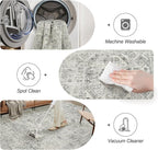 Soalmost Washable Area Rug 8x10 Large Soft Living Room Rugs Light Gray | - Image 4