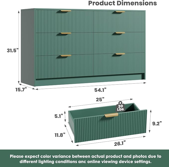 Garvee 6 Drawers Dresser for Bedroom - Image 2