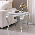 Henf Marble End Table Modern White Faux Marble Sofa Side Table by Henf