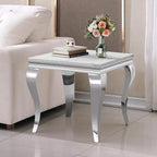 Henf Marble End Table Modern White Faux Marble Sofa Side Table by Henf