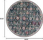 Lahome Moroccan Washable Round Area Rug, Soft Round Rug 5ft Soft Non-Slip | - Image 2