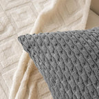 Set of 4 Dark Grey Decorative Throw Pillow Covers 12x20 Inch Corduroy Pillow - Image 2