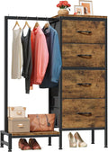HIGDBFE Dresser with Hanging Rack, 4 Drawers Small Closet by HIGDBFE