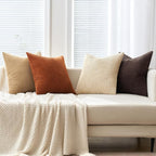 MIULEE Fall Decorative Throw Pillow Covers Chocolate Brown Rust 18x18 | Set of 4 - Image 5