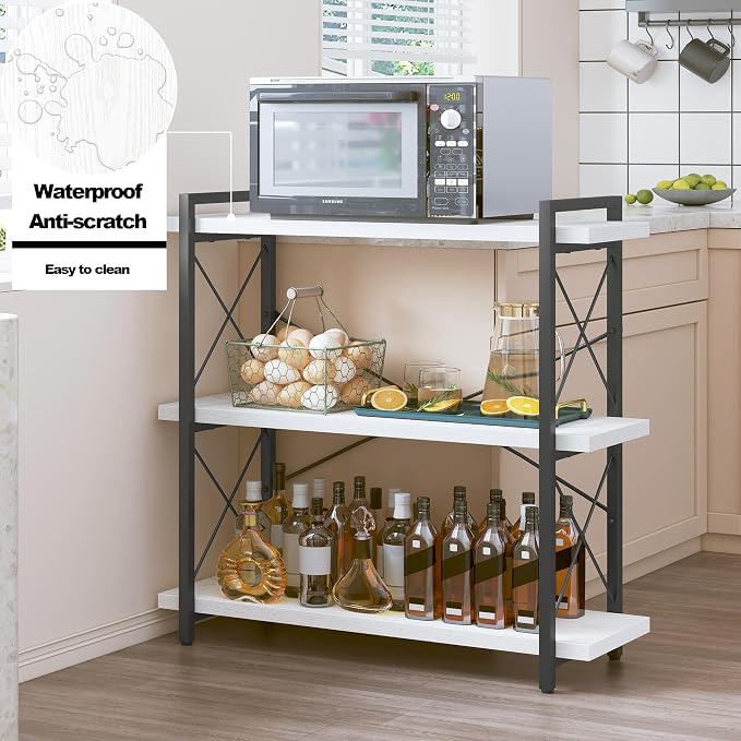 HCHQHS Bookshelf, 3-Tier Industrial Bookcase, Open Book Shelf, Freestanding - Image 5