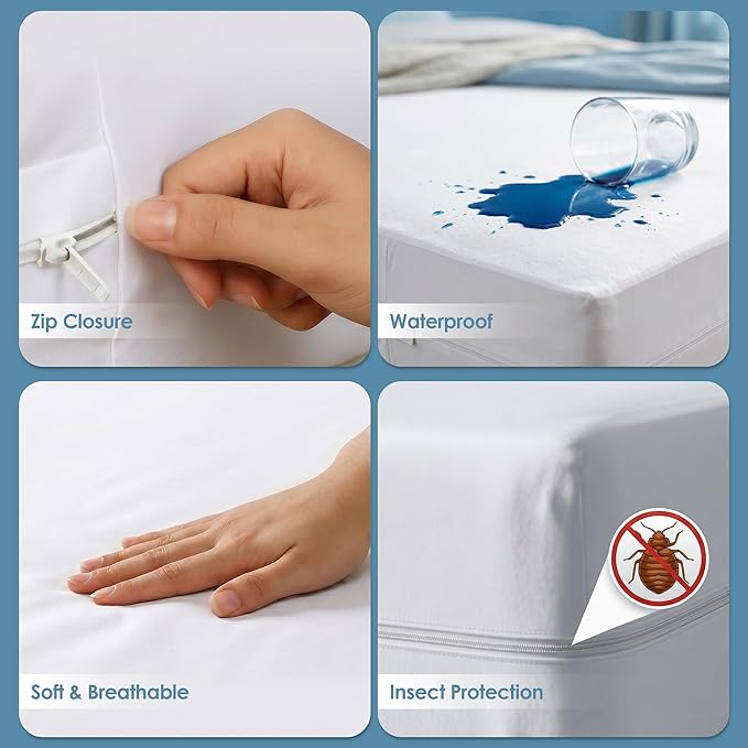Utopia Bedding Waterproof Mattress Protector Full XL Size, Zippered Mattress - Image 3