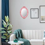 YCHMIR Vintage Small Mirror 14.5 x 10 inch Oval Pink Wall Mirror - Image 2