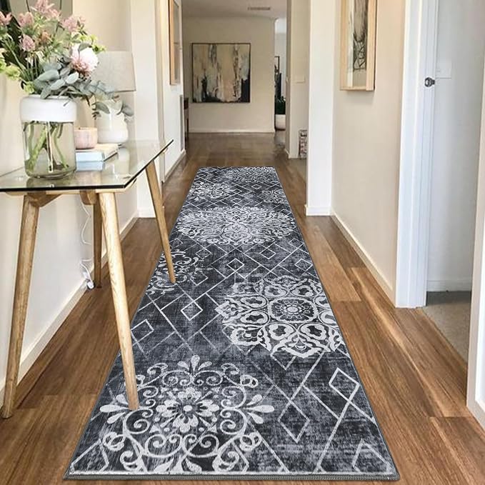 HEBE Hallway Runner Rug 2'8''x12', Washable Non Slip Kitchen Rug Runner | Soft - Image 8