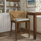 Martha Stewart Farmhouse Counter Height Bar Stools, Handcrafted Rattan Counter - Image 6