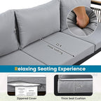 VilroCaz 4 Pieces Outdoor Sectional Sofa Set, All-Weather Patio Seating Group - Image 5