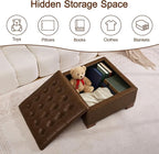 WUTUTUEE 30" Faux Leather Square Storage Ottoman - Image 7
