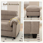 HAOMARKETS Corduroy 3-piece Sofa Set, Upholstered Ottoman, Loveseat 2-Seater - Image 4
