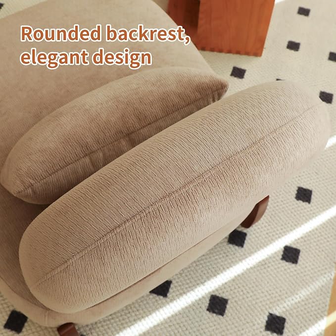 KEIKI Velvet Accent Chair, Armless Cloud Chair - Image 5