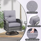 wildformers Luxury Outdoor Swivel Wicker Glider Patio Chairs - Image 6