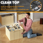 SpaceAid Shoe Organizer for Closet, 2 Pack Foldable Shoe Storage Containers - Image 4