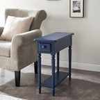 Leick Home Coastal End Table, Solid Wood, 1 Drawer, Bottom Display Shelf - Image 2