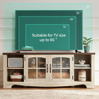 LINSY HOME Farmhouse TV Stand for 65 Inch TV, Wood Entertainment Center - Image 4