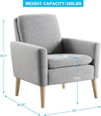 Accent Chair Set of 2 Living Room, Fabric Upholstered Comfy Reading Chair - Image 2