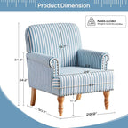 HUIMO Linen Fabric Accent Chair, Mid-Century Modern Armchair - Image 2