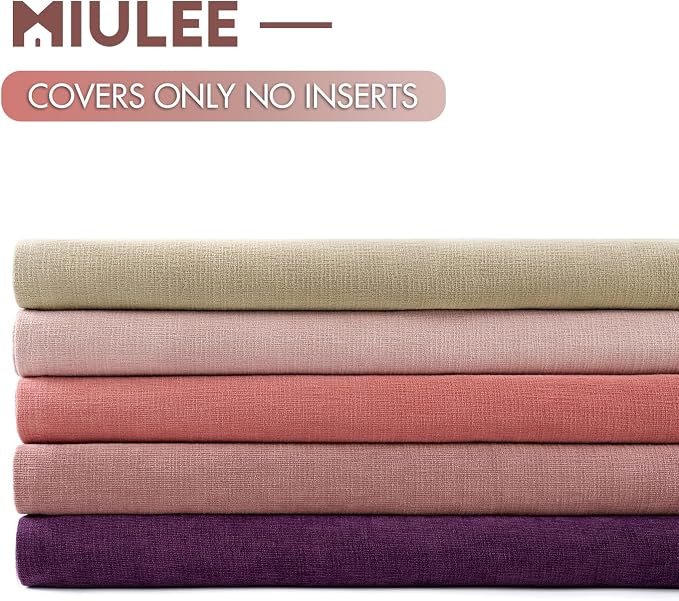 MIULEE Ivory Chenille Couch Throw Pillow Covers, 18x18 | Set of 2, Soft Neutral - Image 6