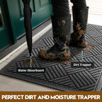 Front Door Mat, Heavy Duty Waterproof Doormat 61.5"x36", Stain Fade Resistant - Image 2