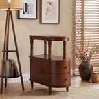 Slim End Table with 2 Storage Drawers, Retro Vintage Sofa Beside Table by MODERION-YourHomeSoulMate